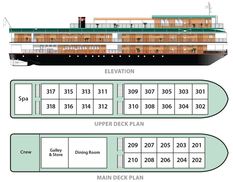 RV Bassac Pandaw deck plan